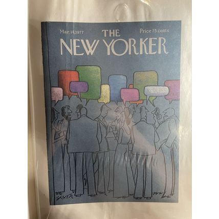 VTG The New Yorker Magazine Cover Only - March 14, 1977 Art By Saxon