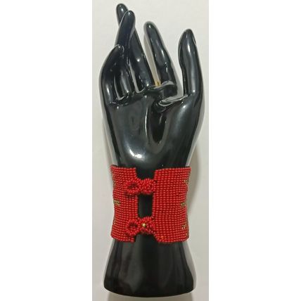 Traditional Huichol Art. Mexico Glass Seed Beads Bracelet. SACRED EYES 2