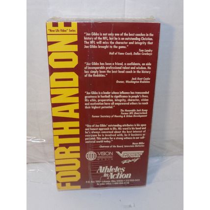 Joe Gibbs Fourth And One VHS Tape Interstate Batteries New Sealed