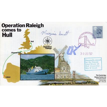 Marjorie Smelt 1987 Mayor Of Hull Operation Raleigh Hand Signed FDC