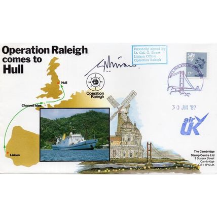 Sir Walter Raleigh Old Ship Former Owners Operation Hull Hand Signed 1987 FDC