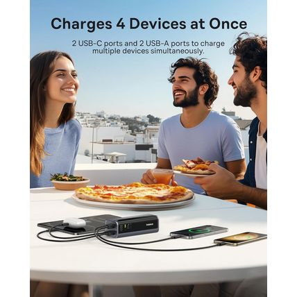 Baseus 145W Power Bank, 20,800Mah 4-Port Laptop Portable Charger (77Wh), PD Fast