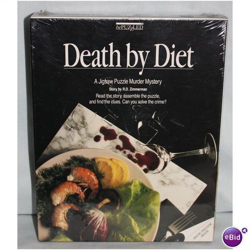 1987 BePuzzled Death by Diet 500 Piece Mystery Puzzle Sealed