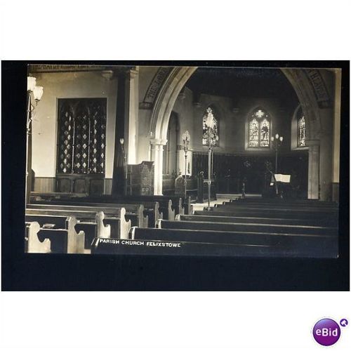 Suffolk FELIXSTOWE Parish Church Interior Postcard by Emery