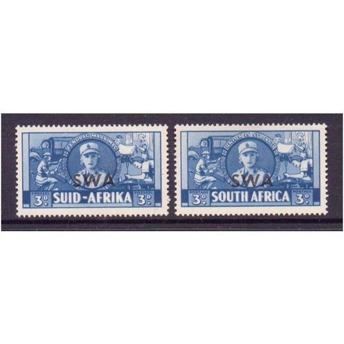 south west africa stamps war effort 3d blue singles hm sg117