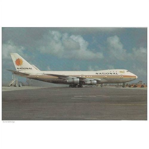 National Airlines Boeing B747 135 Aircraft Postcard (A14603)