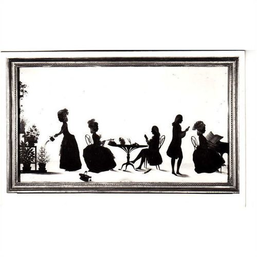 Colour Postcard - Silhouette of the Parminter Family from A La Ronde, Exmouth