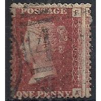 1858 SG43 1d Red Plate 209 Good+ Used Check Letters "FA".