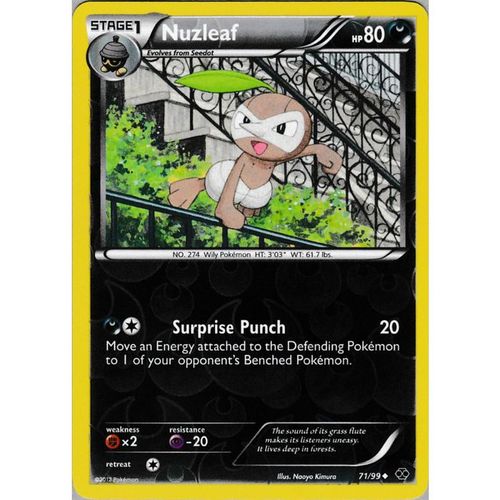 Pokemon B&W Next Destinies 71/99 Nuzleaf Rev Holo