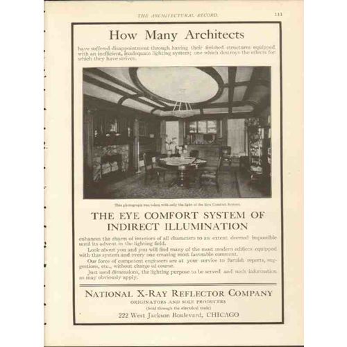 national x-ray reflector company 1912 eye comfort system vintage ad