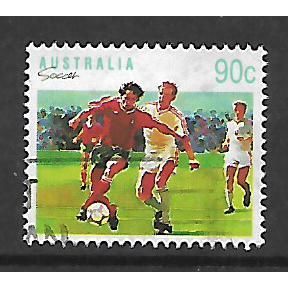 AUSTRALIA 1989 SPORTS 90c SOCCER SG 1191 FINE USED