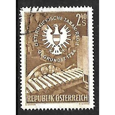 AUSTRIA 1959 TOBACCO MONOPOLY 2s.40 BROWN EMBLEM & CIGARS SG1336 FINE USED