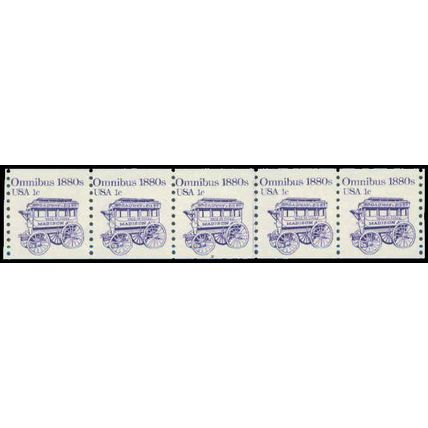1897 1c Omnibus Fine MNH Dry Gum PNC 2/5 P0420