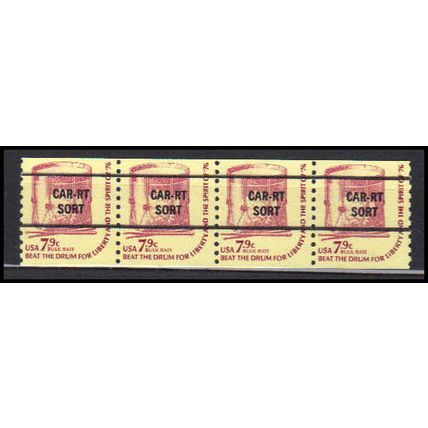 1615av 7.9c Drum Fine MNH Dry Gum S/4 PreCnx CA0736