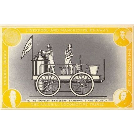 Rainhill Locomotive Trials Braithwaite & Ericsson Novelty Train Postcard
