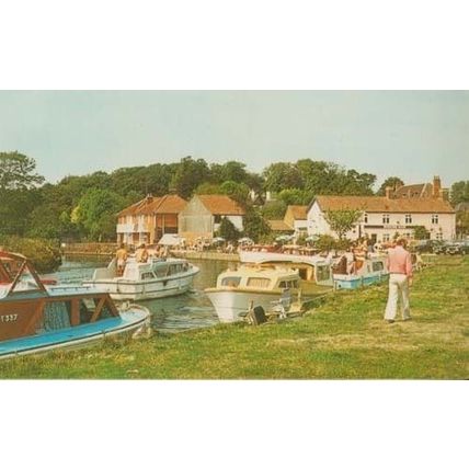 River Bure Coltishall Rising Sun Pub Inn Vintage Norfolk 1970s Mint Postcard