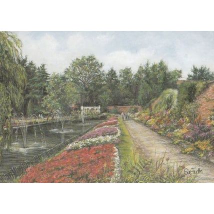 Canal Gardens Roundhay Park Yorkshire Giant Painting Postcard
