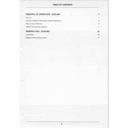 Citroen Xsara Diagnosis Principles Of Operation Cooling 2000 BRE0735GB PDF