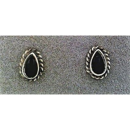 Black Onyx Sterling Silver Gemstone Stud Earrings 1