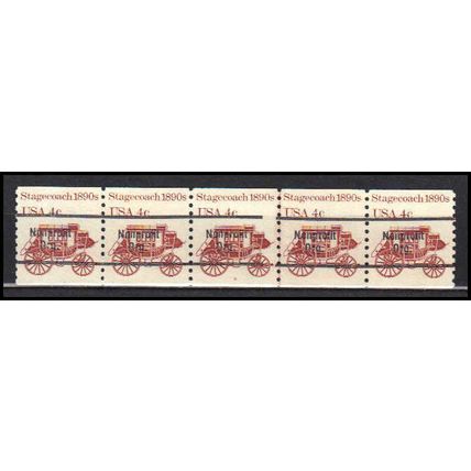 1898Ab 4c Stagecoach Very Fine MNH Dry Gum PNC 5/5 Line Gap AA0048