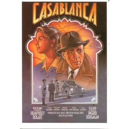 Cinema CASABLANCA Humphrey Bogart Poster Art Postcard (FP 863)