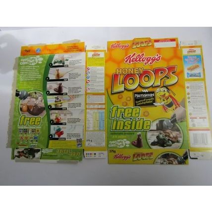 Kelloggs 2003 Honey Loops Creature Comforts Empty Cereal Box