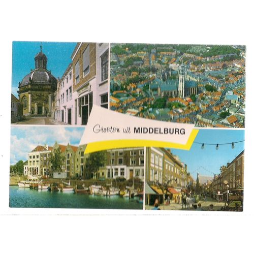 MULTIVIEW, MIDDELBURG, NETHERLANDS unused vintage postcard =