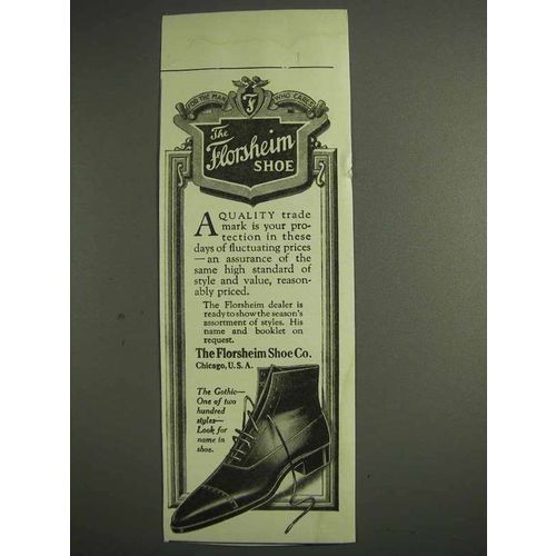 1917 Florsheim Shoe Ad - The Gothic