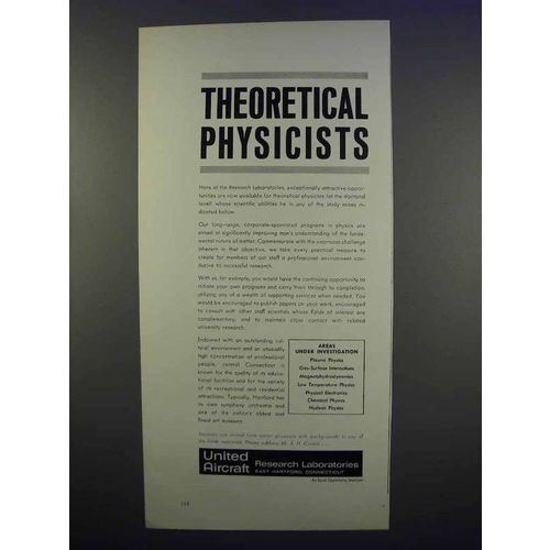 1962 United Aircraft Ad - Theoretical Physicists