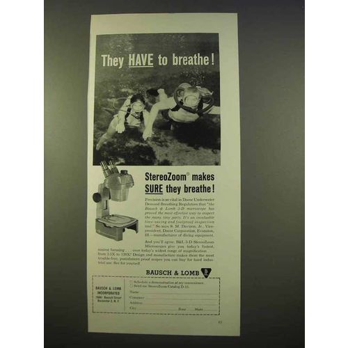 1963 Bausch & Lomb StereoZoom Microscope Ad
