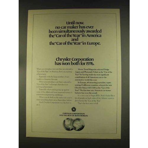 1976 Chrysler Corporation Ad - Car Of The Year