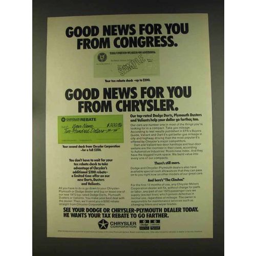 1976 Chrysler Corporation Ad - Good News From Congress