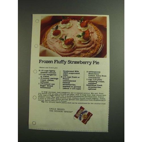 1984 Borden Eagle Condensed Milk Ad - Fluffy Strawberry Pie