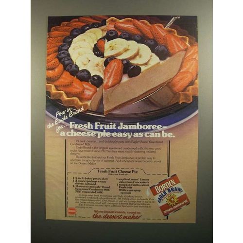 1984 Borden Eagle Condensed Milk Ad - Fruit Cheese Pie