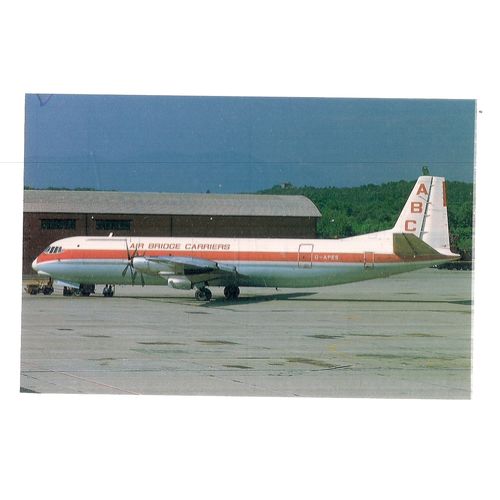 AIR BRIDGE CARRIERS Vickers Vanguard 953C unused vintage Postcard aeroplane =
