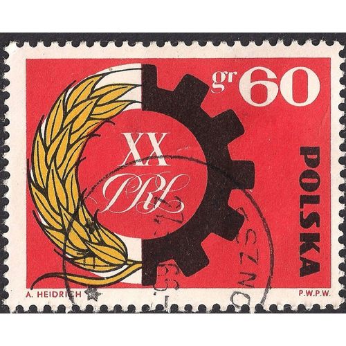POLAND, 20 years People's Republic Poland, red 1964, 60 Gr