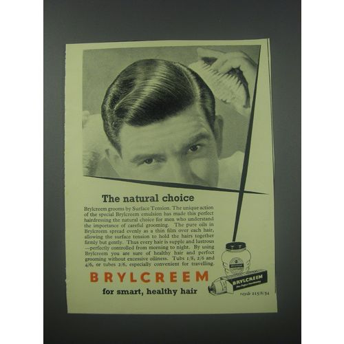 1954 Brylcreem Hair Dressing Ad - The natural choice