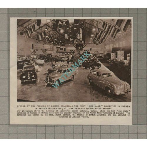 C3236) Austin Cars At The Armoury At Vancouver Exhibition - 1951 Clip