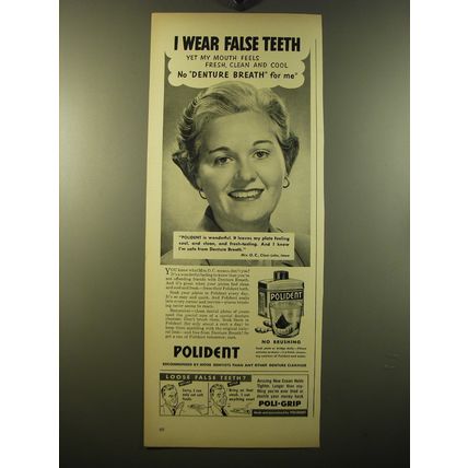 1950 Polident Denture Cleaner Ad