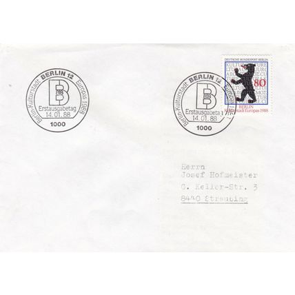 Berlin 1988 European City of Culture FDC Berlin special cancel typed VGC