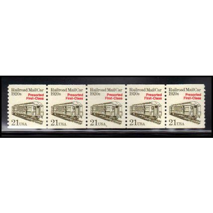 2265 21c Mail Car Very Fine MNH Dry Gum PNC 2/5 X1256