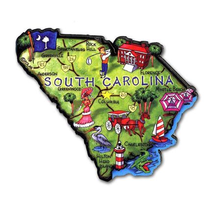 South Carolina the Palmetto State Artwood Jumbo Fridge Magnet