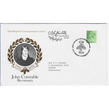 GB 1976 John Constable bicentenial special cover East Bergholt cover special pm
