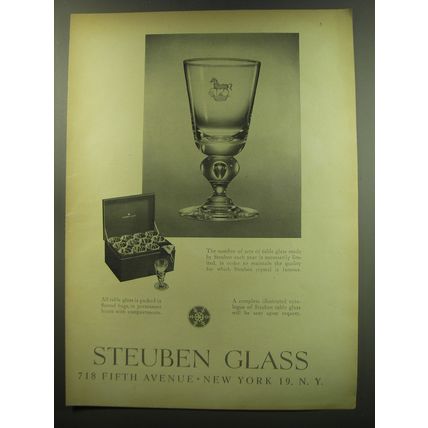1949 Steuben Table Glasses Advertisement
