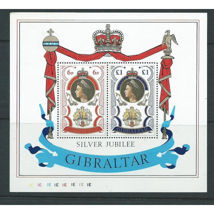 gibraltar stamps sgms373 silver jubilee royalty sg 373 mnh