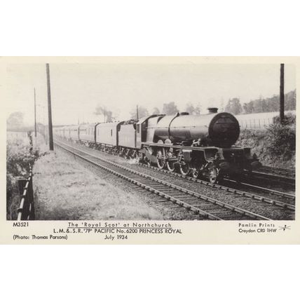 The Royal Scot at Northchurch LM & SR 7P Pacific No. 620 Postcard