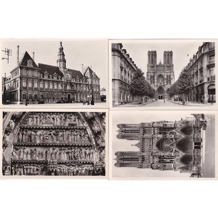 Reims Cathedrale La Facade 4x French Real Photo Postcard s
