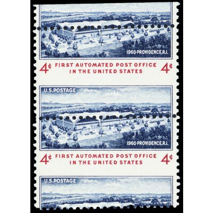 1164, Mint NH 4¢ Misperfed Top Margin Pair Freaky Error .. Stuart Katz