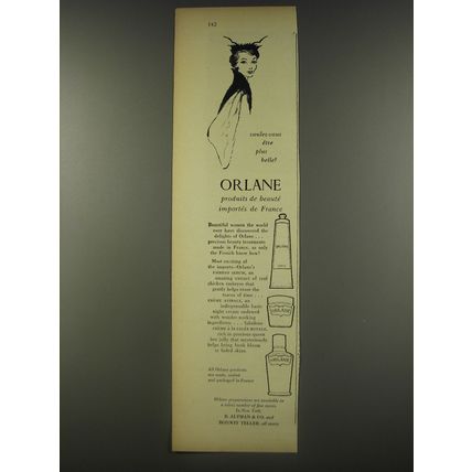 1956 Orlane Ad - Embryo Serum, Crme Astrale and Crme a la Gelee Royale