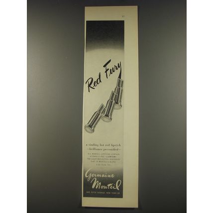 1956 Germaine Monteil Red Fury Lipstick Advertisement - Red Fury